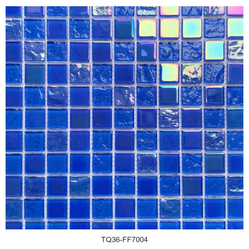 Cobalt Blue Iridescent Glass Mosaic Tiles TQ36-FF7004