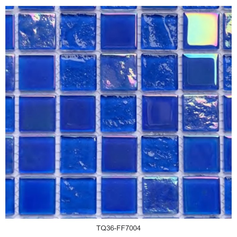 Cobalt Blue Iridescent Glass Mosaic Tiles TQ36-FF7004