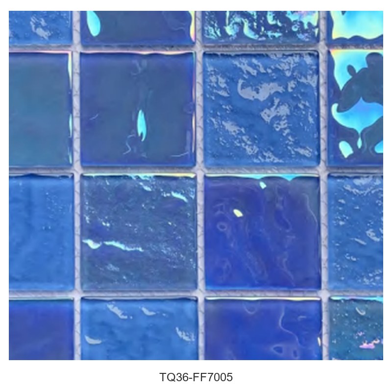 Sky Blue Iridescent Glass Mosaic Tiles TQ36-FF7005