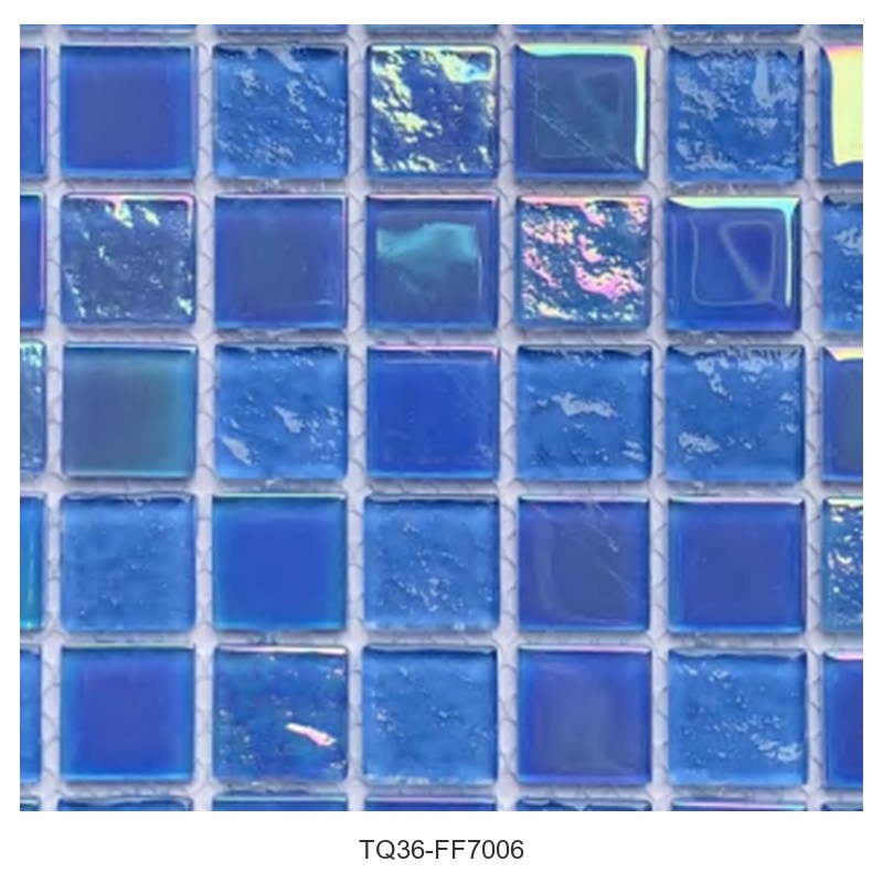Sky Blue Iridescent Glass Mosaic Tiles TQ36-FF7006