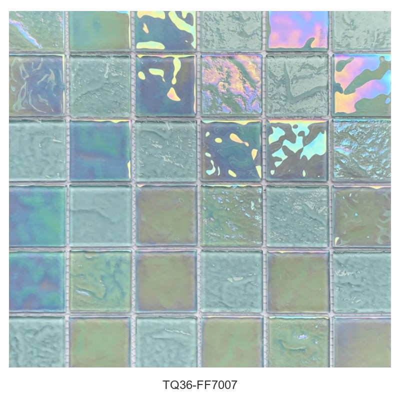 Pale Aqua Iridescent Glass Mosaic Tiles TQ36-FF7007