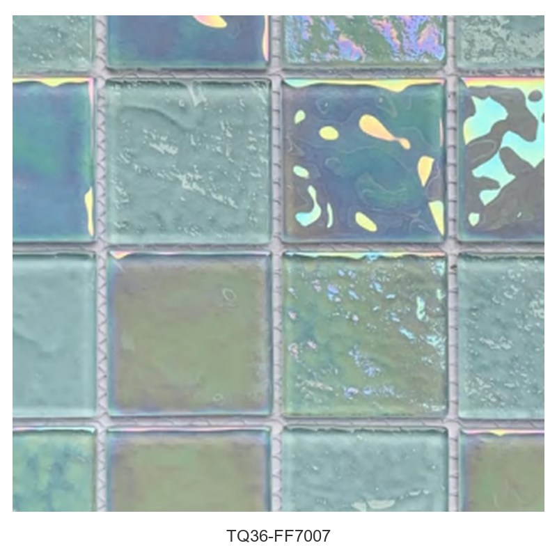 Pale Aqua Iridescent Glass Mosaic Tiles TQ36-FF7007