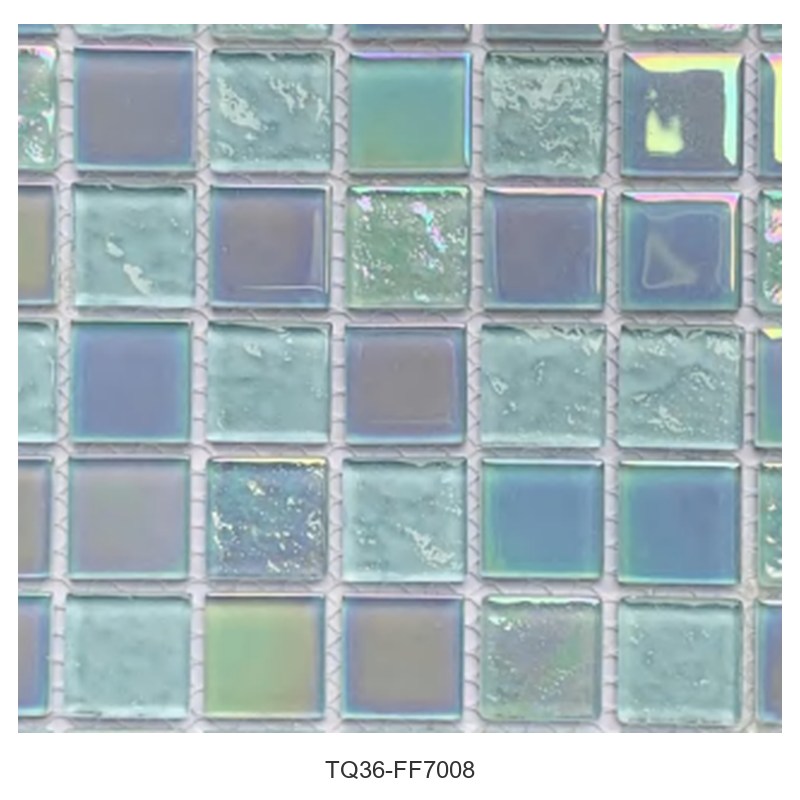 Pale Aqua Iridescent Glass Mosaic Tiles TQ36-FF7008