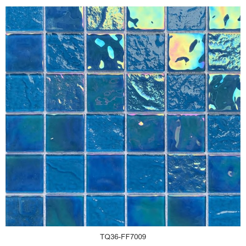 Ocean Blue Iridescent Glass Mosaic Tiles TQ36-FF7009