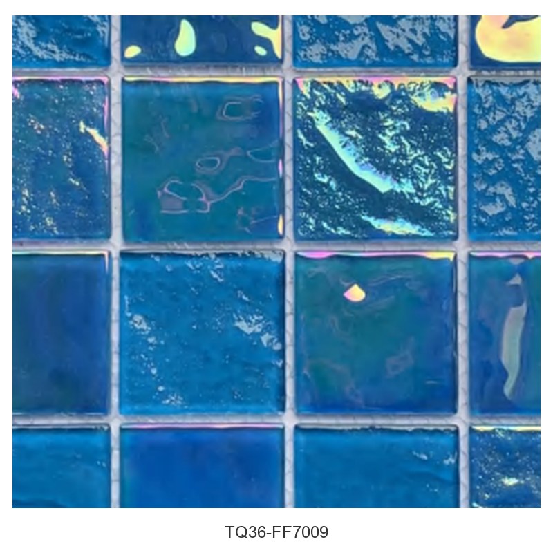 Ocean Blue Iridescent Glass Mosaic Tiles TQ36-FF7009