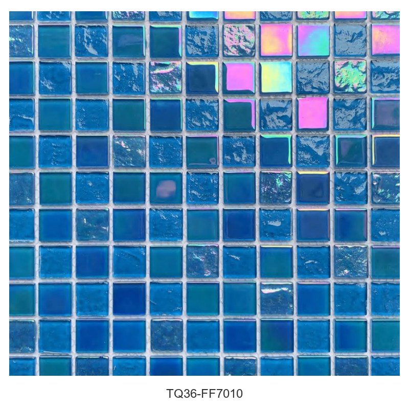 Ocean Blue Iridescent Glass Mosaic Tiles TQ36-FF7010