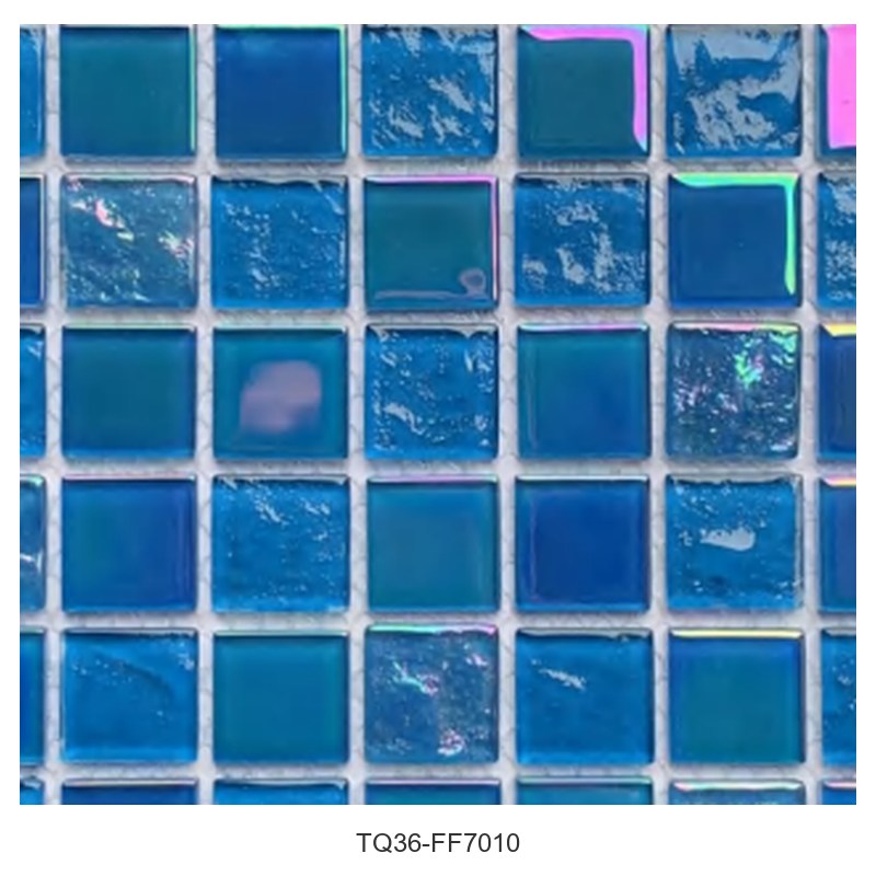 Ocean Blue Iridescent Glass Mosaic Tiles TQ36-FF7010
