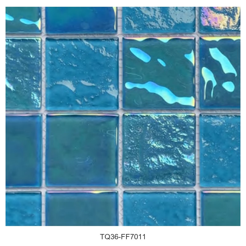 Teal Iridescent Glass Mosaic Tiles TQ36-FF7011
