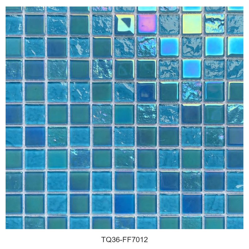 Teal Iridescent Glass Mosaic Tiles TQ36-FF7012