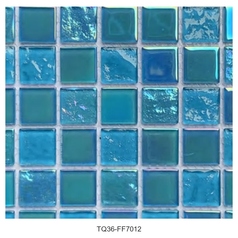 Teal Iridescent Glass Mosaic Tiles TQ36-FF7012