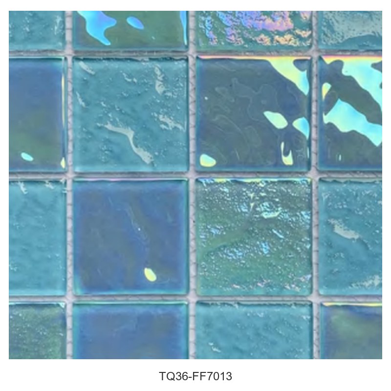 Light Aqua Iridescent Glass Mosaic Tiles TQ36-FF7013