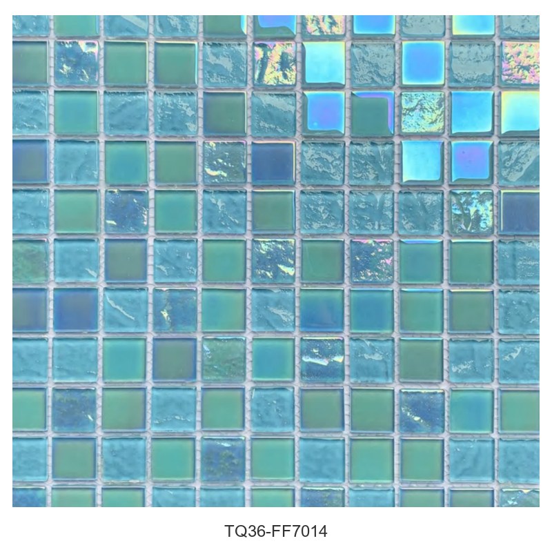 Light Aqua Iridescent Glass Mosaic Tiles TQ36-FF7014