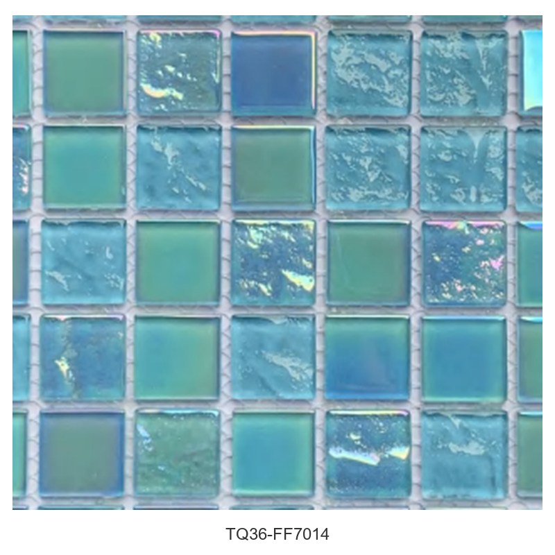 Light Aqua Iridescent Glass Mosaic Tiles TQ36-FF7014