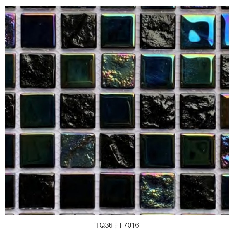 Black Iridescent Glass Mosaic Tiles TQ36-FF7016