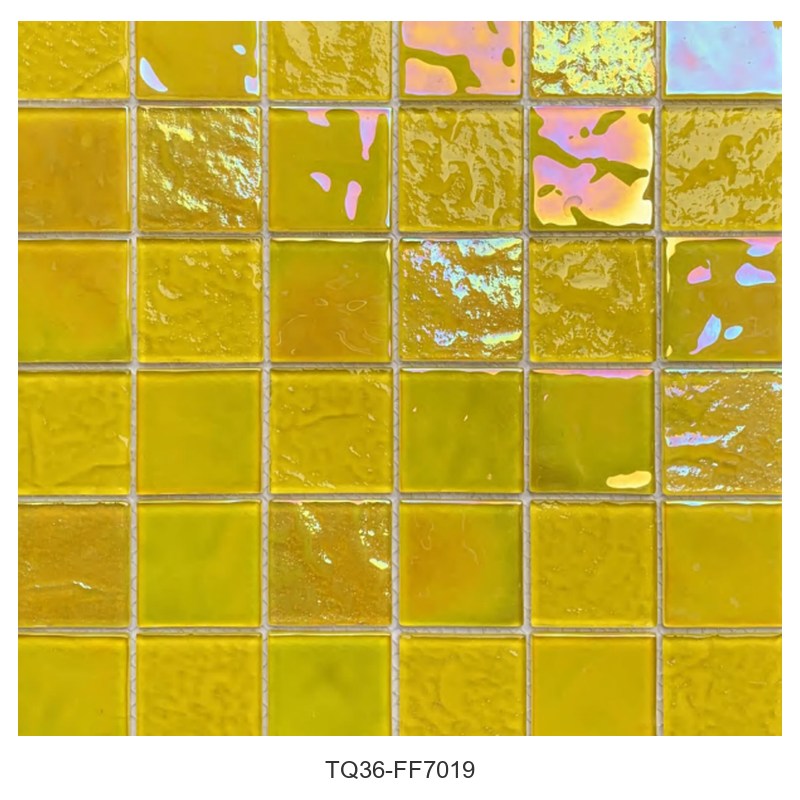 Yellow Iridescent Glass Mosaic Tiles TQ36-FF7019