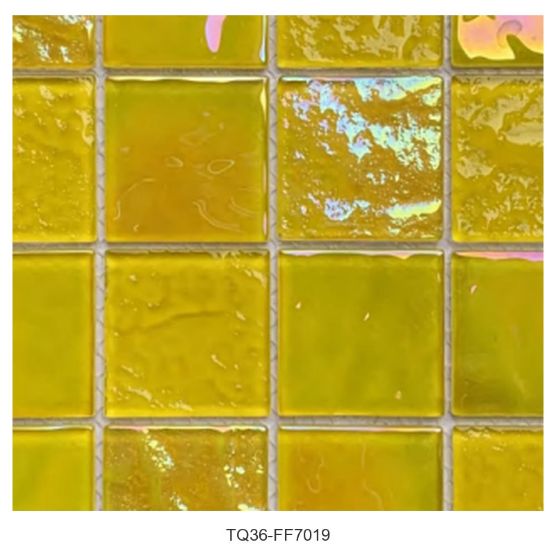 Yellow Iridescent Glass Mosaic Tiles TQ36-FF7019