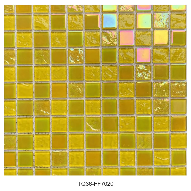 Yellow Iridescent Glass Mosaic Tiles TQ36-FF7020