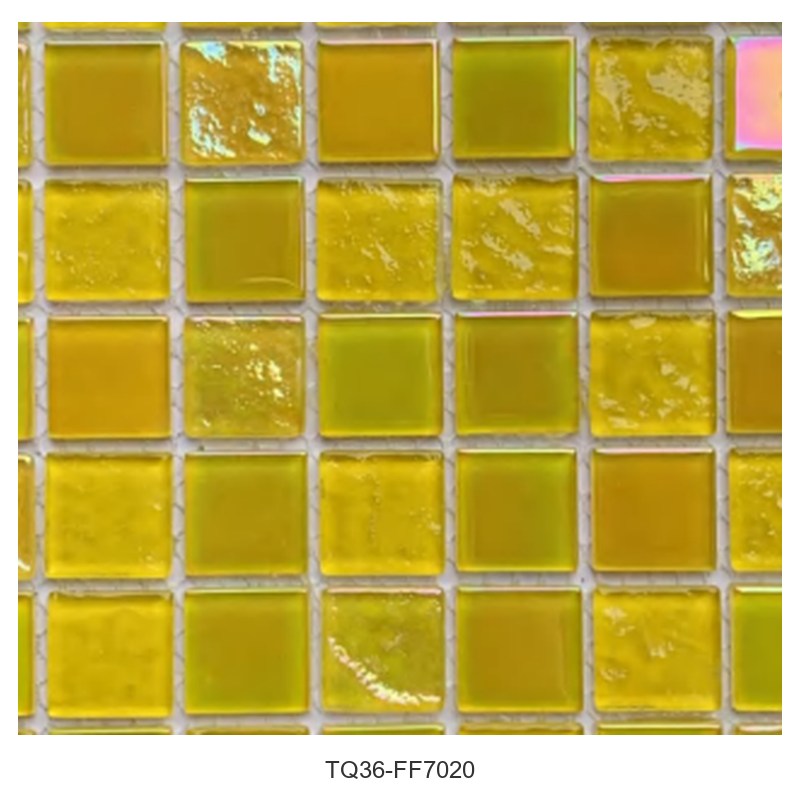 Yellow Iridescent Glass Mosaic Tiles TQ36-FF7020