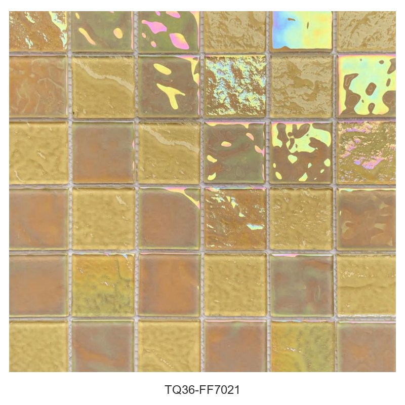 Champagne Gold Iridescent Glass Mosaic Tiles TQ36-FF7021