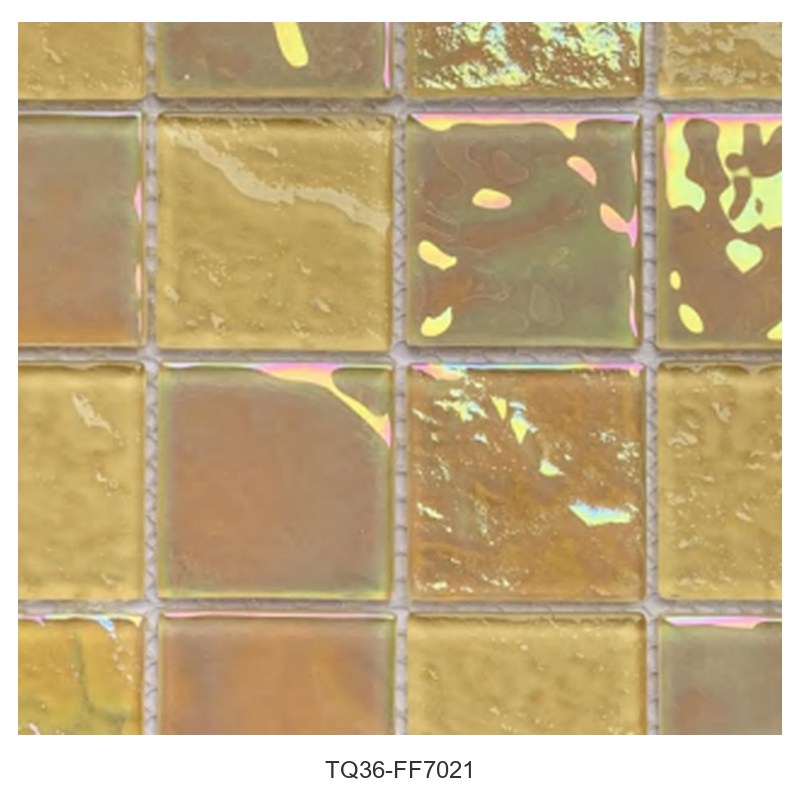 Champagne Gold Iridescent Glass Mosaic Tiles TQ36-FF7021