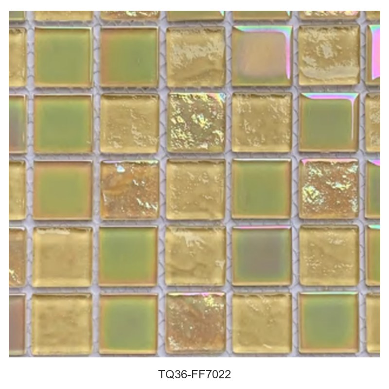 Champagne Gold Iridescent Glass Mosaic Tiles TQ36-FF7022