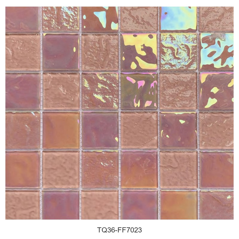 Rose Pink Iridescent Glass Mosaic Tiles TQ36-FF7023