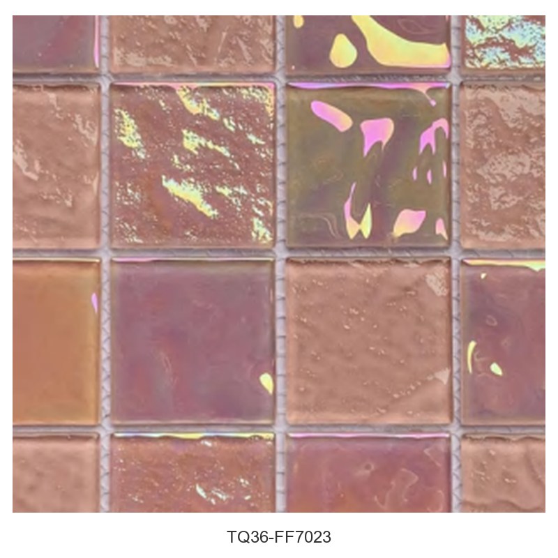 Rose Pink Iridescent Glass Mosaic Tiles TQ36-FF7023