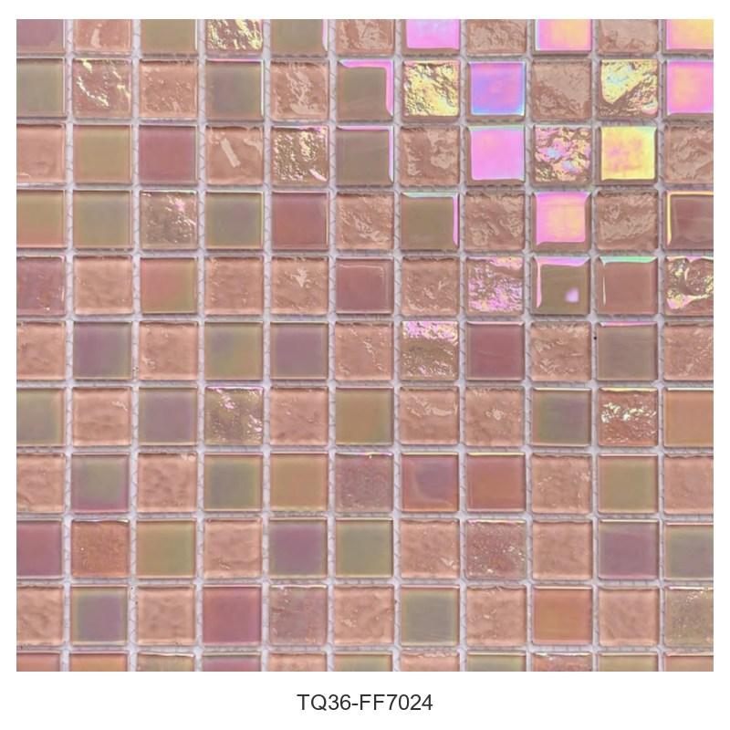 Rose Pink Iridescent Glass Mosaic Tiles TQ36-FF7024