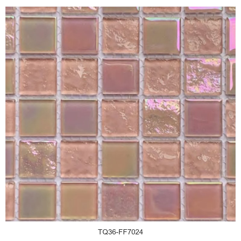 Rose Pink Iridescent Glass Mosaic Tiles TQ36-FF7024