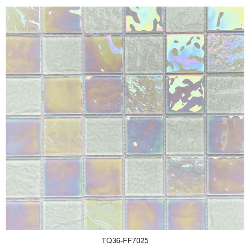 Pearl White Iridescent Glass Mosaic Tiles TQ36-FF7025