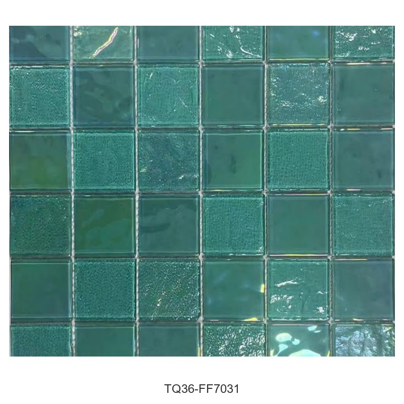 Jade Green Iridescent Glass Mosaic Tiles TQ36-FF7031