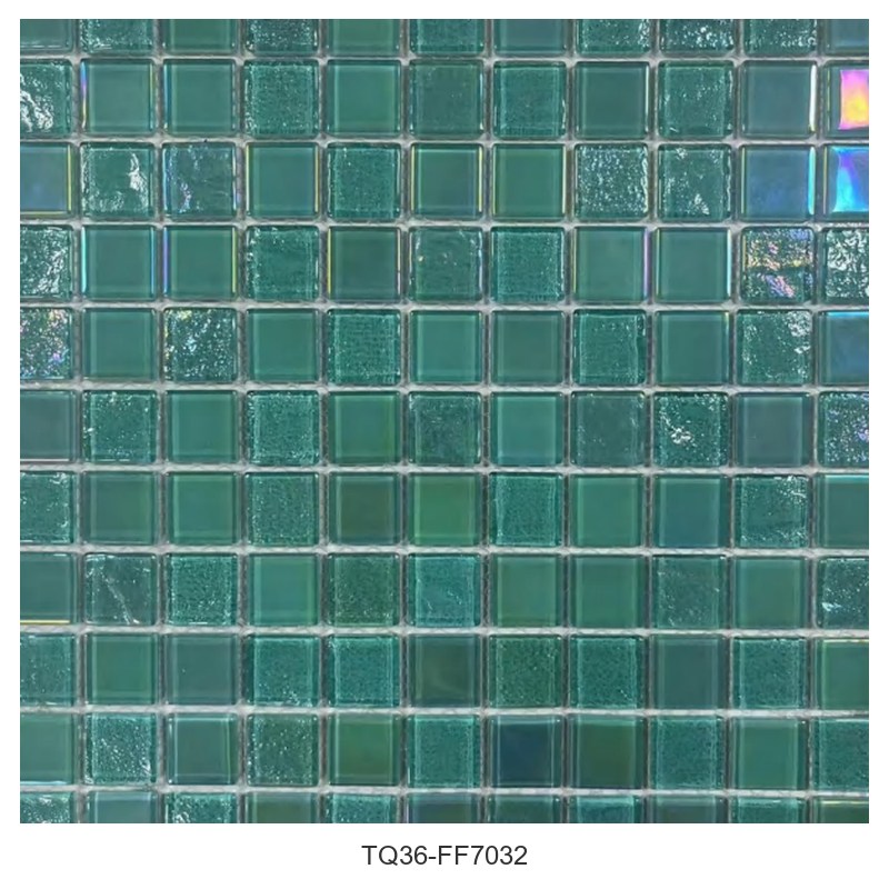 Jade Green Iridescent Glass Mosaic Tiles TQ36-FF7032