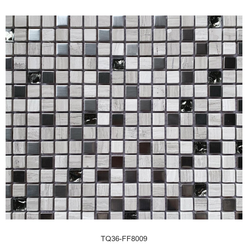 Silver Grey Textured Glass Mosaic Tiles TQ36-FF8009