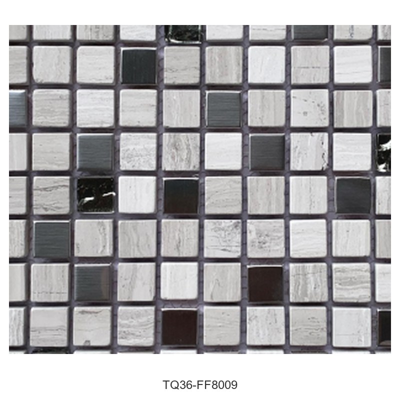 Silver Grey Textured Glass Mosaic Tiles TQ36-FF8009