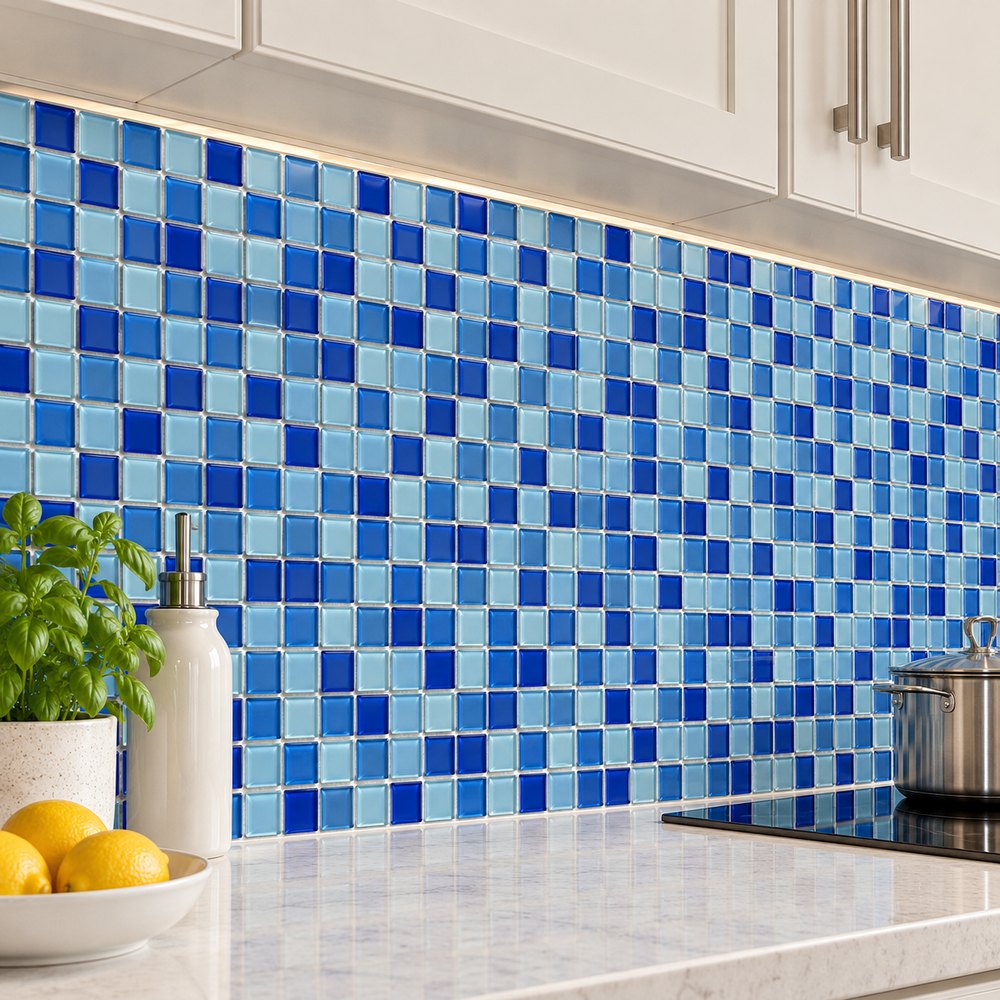Blue Mix Classic Glass Mosaic Tiles TQ36-SL0073